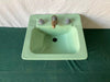 Vtg Mid Century Ceramic 20x19 Pale Jade Green Crane Drop In Bath Sink Old 16-25E