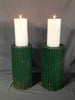 Two 14" Fluted Wood Shabby Chunky Chic Plant Candle Holder Stands VTG 1817-24B