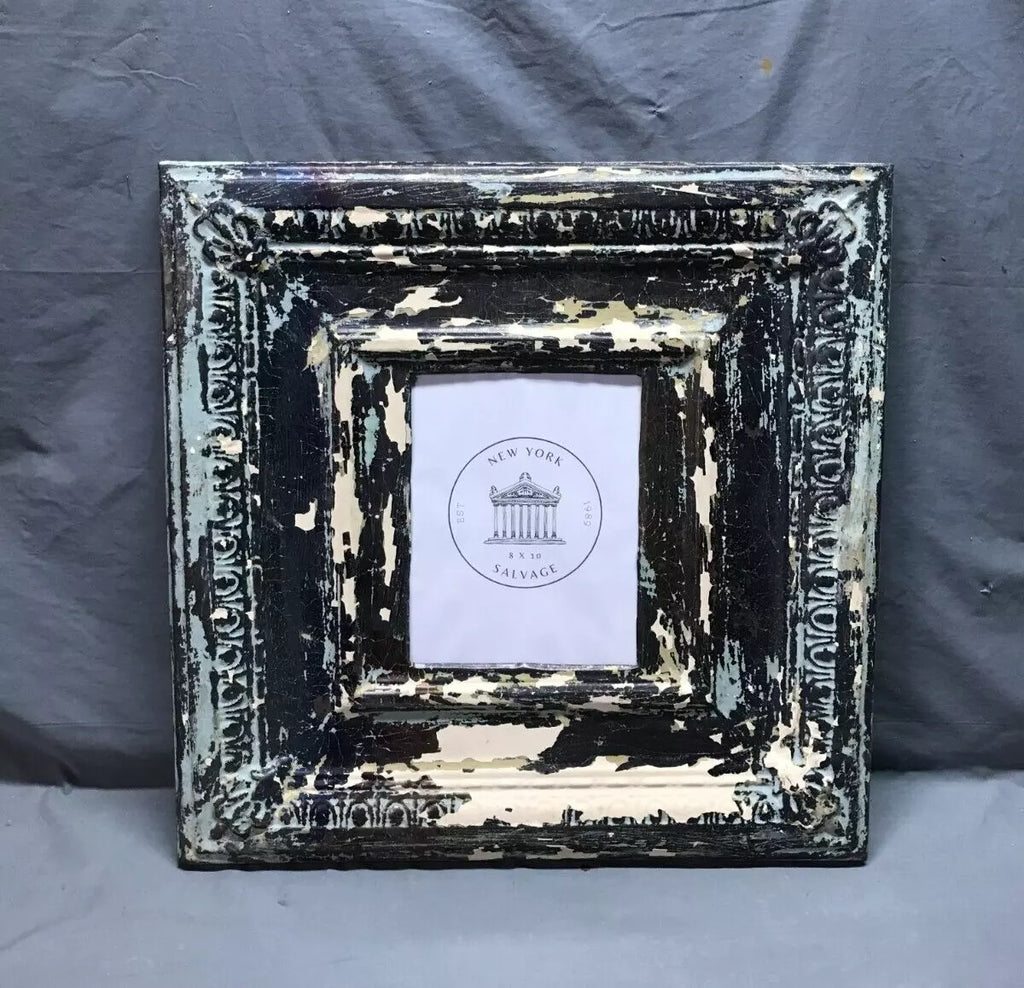 Antique VTG Shabby Tin Ceiling Metal 8X10 Picture Frame 23 SQ. Chic Old 44-25B