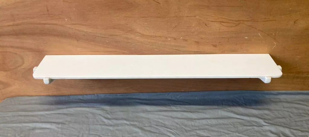 Antique 30" Milk Glass Shelf White Ceramic Brackets Old Vtg 381-24E
