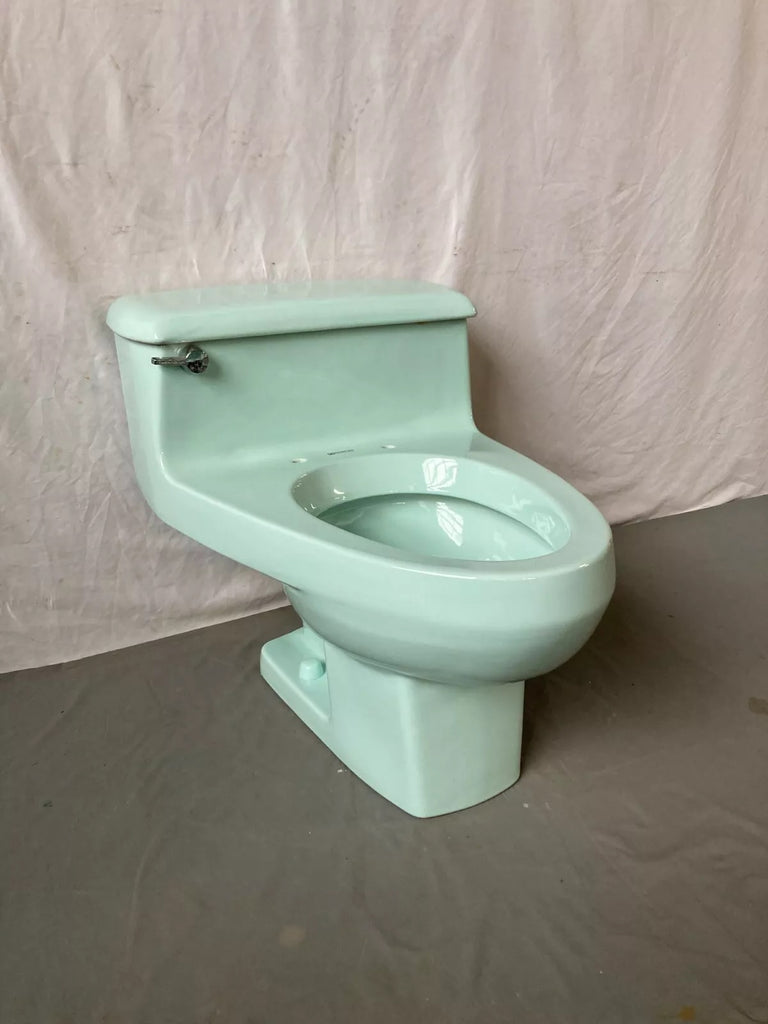 Vtg NOS 1 Piece Low Boy Toilet Sea Mist Honeydew Old American Standard 464-23E