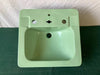 Vtg Mid Century Ceramic 20x19 Pale Jade Green Crane Drop In Bath Sink Old 16-25E