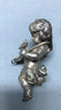 Vintage Nickel Cast Metal 5" Angel Love Cupid Old 1733-24B