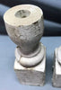 Pair Turned 9" Wood Shabby White Spindles Candle Stick Holders Chic 1731-24B