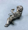 Vintage Nickel Cast Metal 5" Angel Love Cupid Old 1733-24B