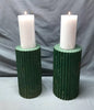 Two 14" Fluted Wood Shabby Chunky Chic Plant Candle Holder Stands VTG 1817-24B
