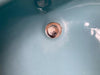 Vtg Mid Century 18" Cast Iron Regency Blue Round Drop in Bath Sink 35-25E