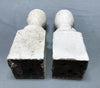 Pair Turned 9" Wood Shabby White Spindles Candle Stick Holders Chic 1730-24B