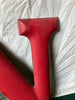 Vtg 24" Tall Red Porcelain Gas Service Station Metal Letter N Sign Old 219-25E