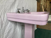 Antique 24x20 Ceramic Lavender Lilac Bathroom Pedestal Sink Kohler Vintage 91-25E