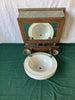 Antique Folding Railroad Passenger Car Wash Sink Water Tank Mirror Vtg 97-24E