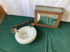Antique Folding Railroad Passenger Car Wash Sink Water Tank Mirror Vtg 97-24E