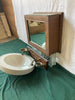 Antique Folding Railroad Passenger Car Wash Sink Water Tank Mirror Vtg 97-24E