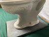 Antique White Porcelain Ornate Embossed Toilet Bowl Oak Tank Vtg Acme Old 95-24E