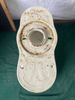 Antique White Porcelain Ornate Embossed Toilet Bowl Oak Tank Vtg Acme Old 95-24E