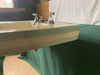 Antique India Ivory Pale Jade Porcelain Console Sink Chrome Brass legs 96-24E