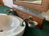Antique Folding Railroad Passenger Car Wash Sink Water Tank Mirror Vtg 97-24E