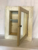 Antique Shabby White Mirror Medicine Cabinet Glass Knob VTG Chic Old 1291-24B
