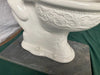 Antique White Porcelain Ornate Embossed Toilet Bowl Oak Tank Vtg Acme Old 95-24E