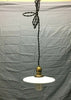 Antique Brass Light Fixture VTG 9" Milk Glass Saucer Shade 237-22B