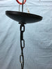 VTG Mid Century Metal Exterior Glass Ceiling Light Fixture Old Black 1537-22B