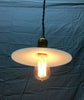 Antique Brass Light Fixture VTG 9" Milk Glass Saucer Shade 237-22B
