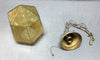Antique brass Hanging Ceiling 6" Amber Yellow Textured Glass Globe VTG 1430-22B