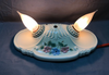 Victorian Ceramic Porcelain Double Ceiling Light Flush Mount VTG Floral 1536-22B