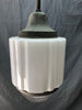 VTG 9" Textured Milk Glass Holophane Hanging Ceiling Light on Pole Old 1432-22B