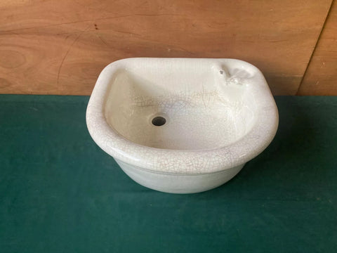 Antique 20x19 White Earthenware JL Mott Imperial Vessel Old Bath Sink 388-24E