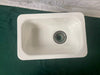 Small Vtg Mid Century 18x12 Cast Iron White Porcelain Drop In Prep Sink 405-24E