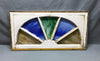 Antique 5 Lite 18x34 Stained Slag Glass Transom Window Shabby Old VTG 1965-24B