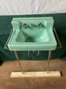 Vintage Jadeite Ming Green Bath Wall Sink Chrome legs Towel Bars Standard 32-25E