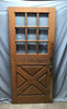 Antique VTG Solid Wood Entryway Dutch Door 9 Lite 34x77 Varnished Old 1966-24B