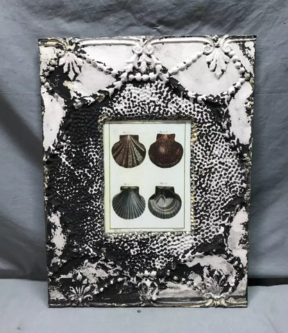 Antique VTG Shabby Tin Ceiling Metal 8X10 Picture Frame 23x17 Chic Old 1979-24B