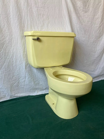 VIntage Mid Century Manchu Yellow Porcelain Toilet Standard Bath We Ship 376-24E