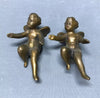 Vintage Pair Metal 4" Angels Figures Brass Love Cupids Old 1734-24B