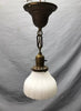 Victorian Hanging Ceiling Light Fixture 5" Scalloped Milk Glass Shade 1970-24B