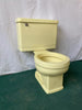 Vtg Mid Century Citrus Yellow Porcelain Toilet Crane Drexel Round Bowl 437-22E