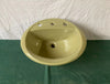 Vtg Avocado Green 16x19 Oval Self Rimming Drop In Sink NOS Crane Old 30-25E