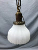 Victorian Hanging Ceiling Light Fixture 5" Scalloped Milk Glass Shade 1971-24B