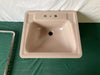 Vintage Mid Century 20x18 Cast Iron Taupe Porcelain Drop In Bath Sink Old 17-25E