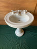 Antique Oval White Fluted Pedestal Sink Standard Tiffin Old Vtg Bathroom 374-24E