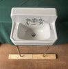 Vtg 20x14 Mid Century White Porcelain Wall Sink Old Standard Chrome Legs 407-24E