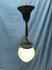 Antique Brass Hanging Onion Textured Glass Ceiling Light Fixture VTG 1726-23B