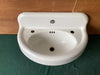 Vintage 27x15 Cast Iron White Porcelain High Back Half Round Wall Sink 34-25E