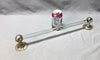 Antique 17" Glass Nickel Brass Towel Bar Ball End Brasscrafters VTG Old 1974-24B