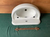 Vintage 27x15 Cast Iron White Porcelain High Back Half Round Wall Sink 34-25E