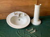 Antique Oval White Fluted Pedestal Sink Standard Tiffin Old Vtg Bathroom 374-24E