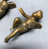 Vintage Pair Metal 4" Angels Figures Brass Love Cupids Old 1734-24B